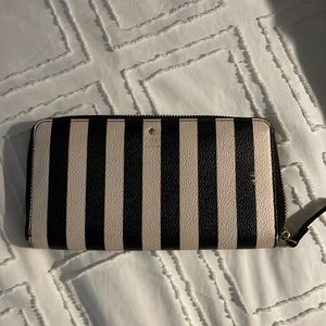 Kate Spade black and white stripe leather
